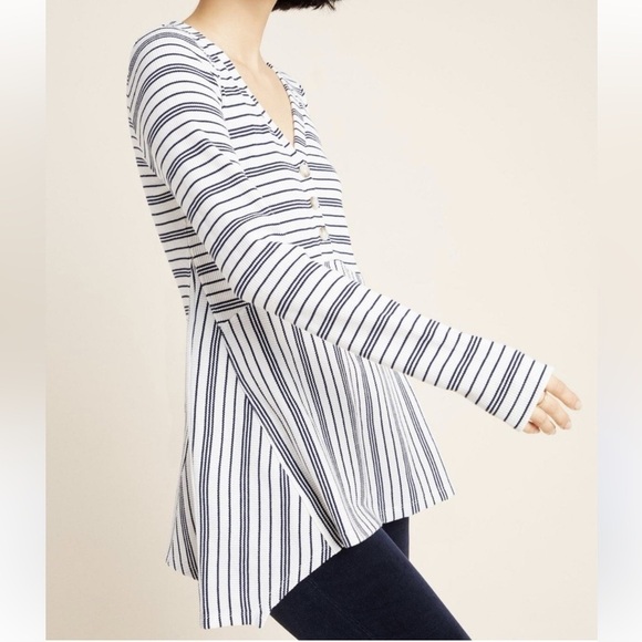 Anthropologie Navy and White Striped tunic blouse - Picture 5 of 5